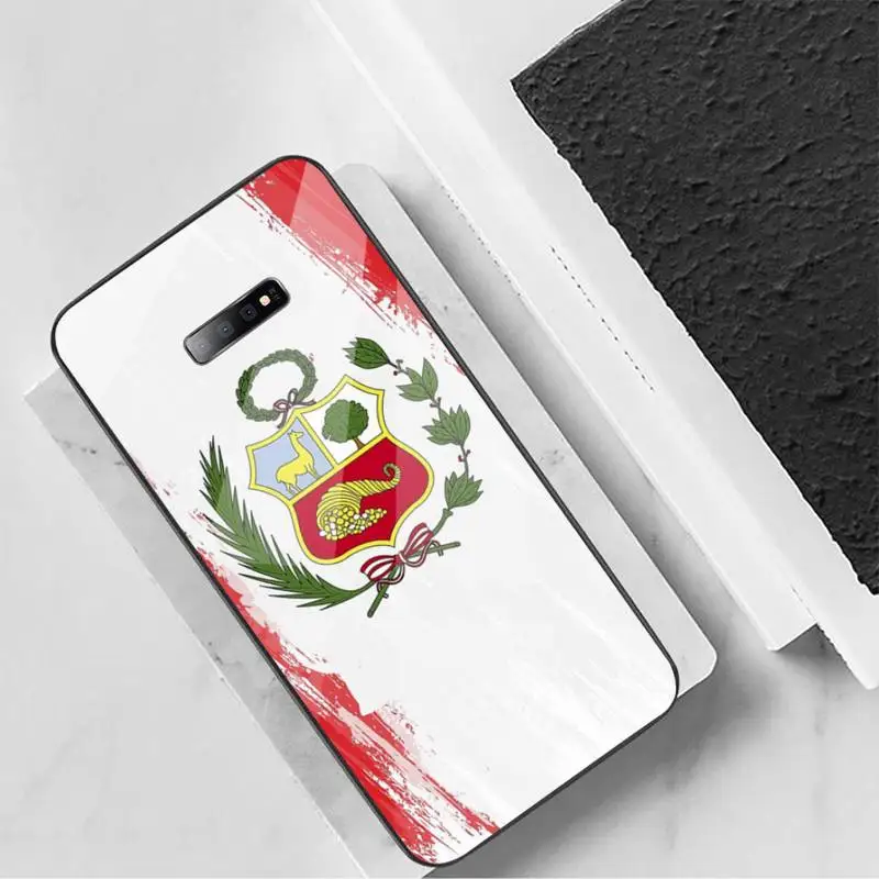 

Peru Flag Coat Of Arms Phone Case Tempered glass For Samsung S6 S7 edge S8 S9 S10 e plus note8 9 10 pro