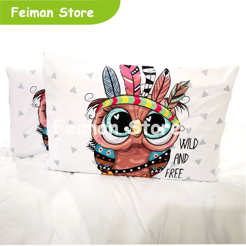 Индивидуальные розовые Сова 3d постельные принадлежности наборы одиночный 90