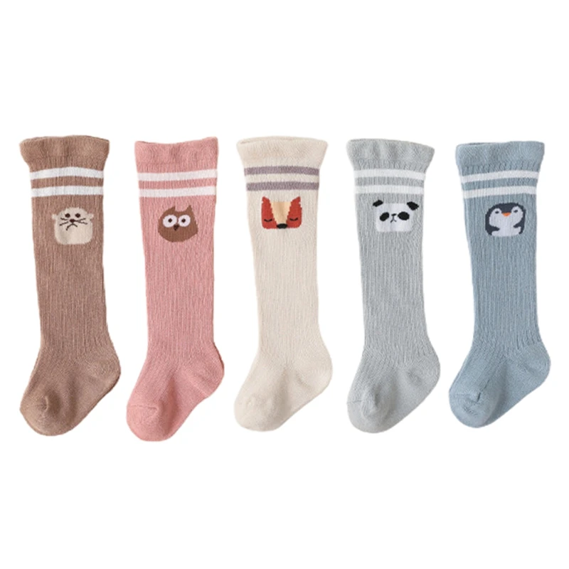 1 par beb&eacute; ni&ntilde;os ni&ntilde;as medias de algod&oacute;n de dibujos animados de ni&ntilde;os Oto&ntilde;o Invierno calentador de la pierna Calcetines Ni&ntilde;o antideslizante hasta la rodilla medias largas calcet&iacute;n-2