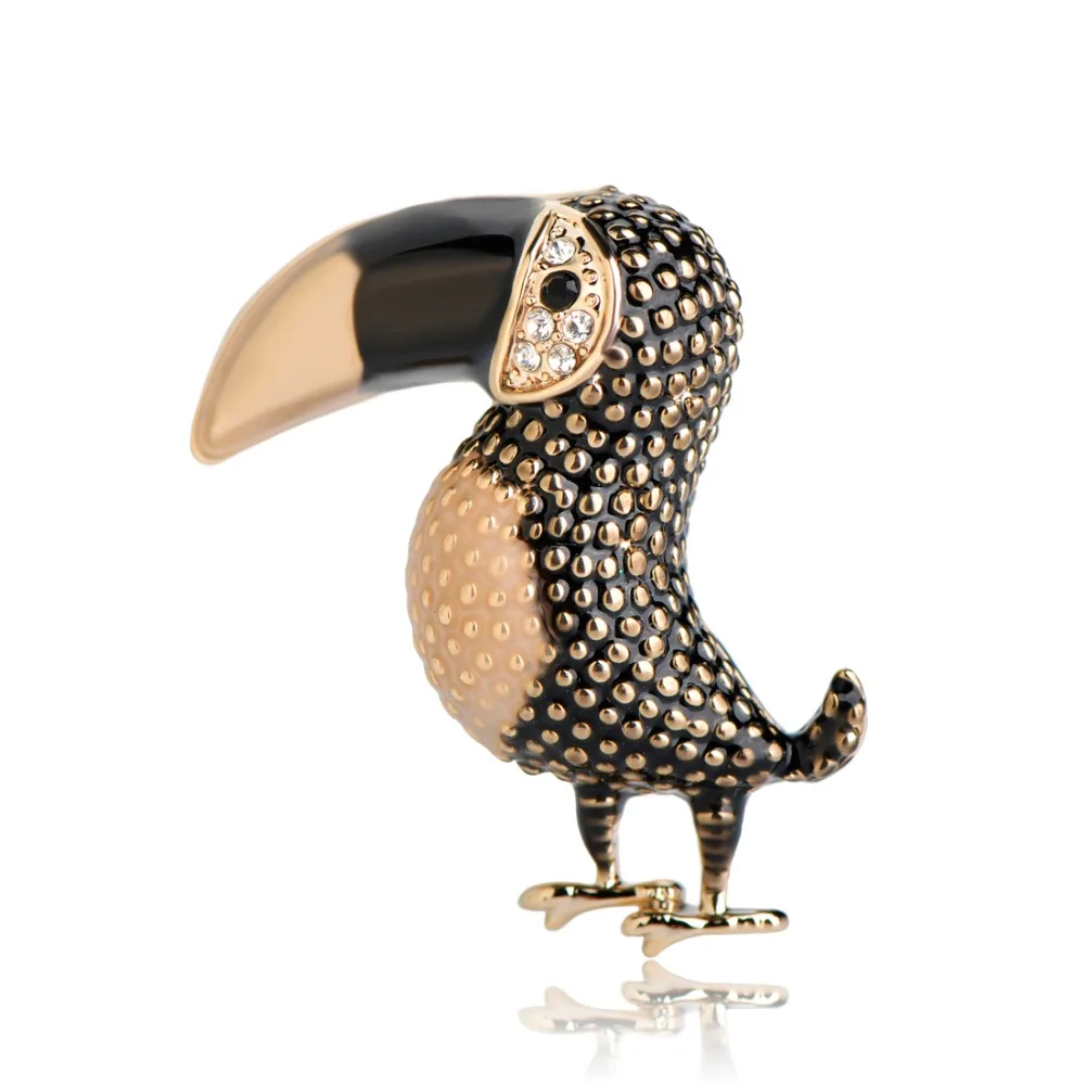 Красочная эмалированная брошь Funmor в форме тукана с Дятлом Корсажная золотого