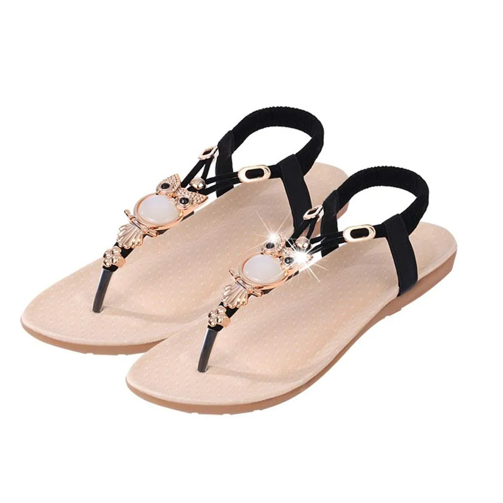 Women Shoes Rhinestone Owl Sweet Sandals Clip Toe Beach zomer schoenen dames chaussures femme ete 2019 buty damskie | Обувь