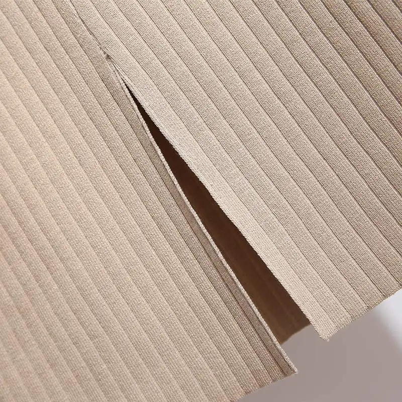 Винтажный зимний женский толстый свитер юбка эластичная высокая талия