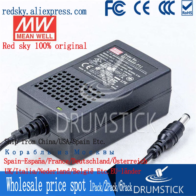 (Только 11 11) Средняя GST18A05-P1J скважин (6 шт.) 5 в 3 А meanwell GST18A 15 Вт AC-DC промышленный