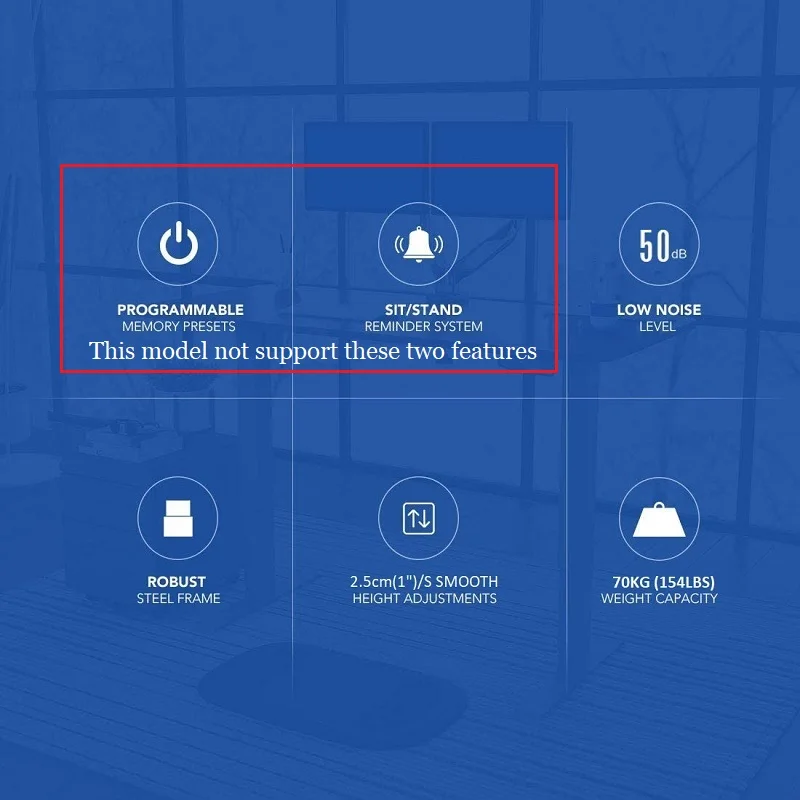 Электрический стоячий двухступенчатый стол с регулируемой высотой