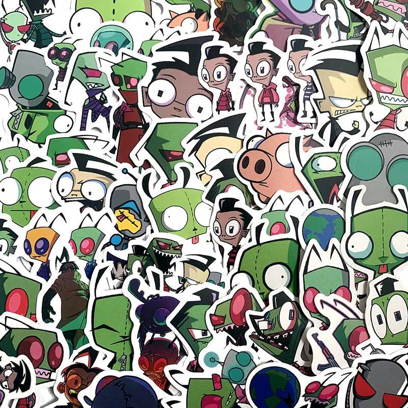 

50Pcs Invader cartoon waterproof Stickers For Suitcase Skateboard Laptop Luggage Fridge Phone Car Styling DIY Decal Sticker