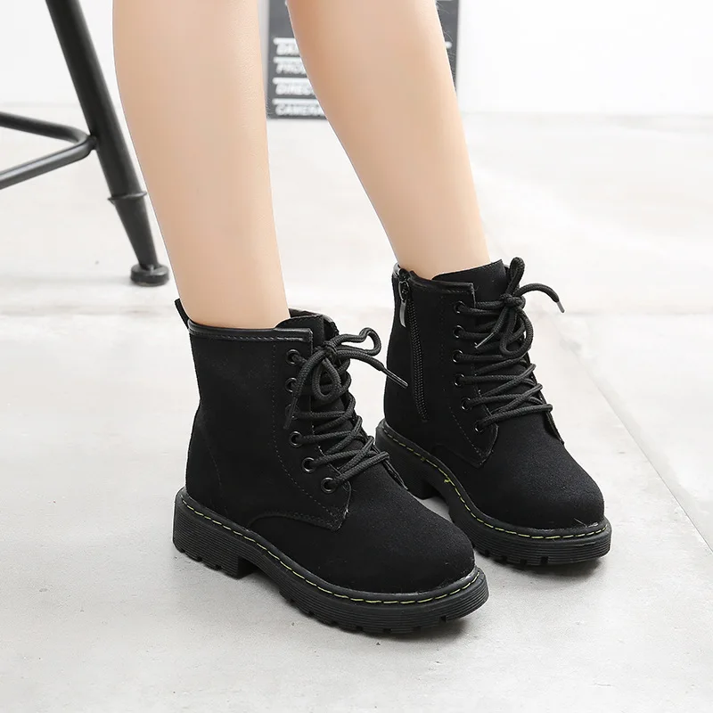 

Winter Kids Boots For Girls Children Shoes Leather Child Snow Boots Sneakers Toddler Girl Winter Shoes Plush Warm Martin Boots