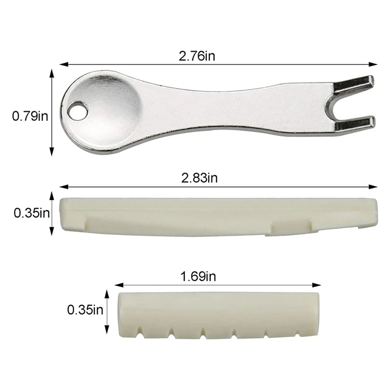 

36 Pack Acoustic Guitar Bridge Pins with Bridge Pin Puller Remover, Guitar Saddle and Nut, Ivory and Black