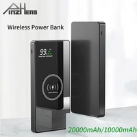 pinzheng 20000mah wireless charger power bank wireless charging powerbank portable external battery charger for iphone xiaomi