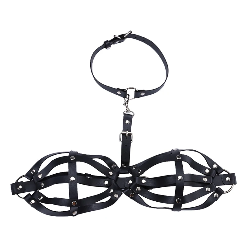 Взрослые игры Полиуретан кожа грудной бондаж тела жгут ведомого ограничения