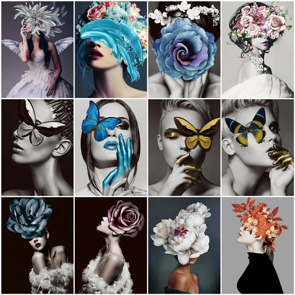 

AZQSD Paint By Numbers For Adults Portrait DIY Unframe Oil Painting By Numbers Woman Acrylic Paint Handpainted Gift