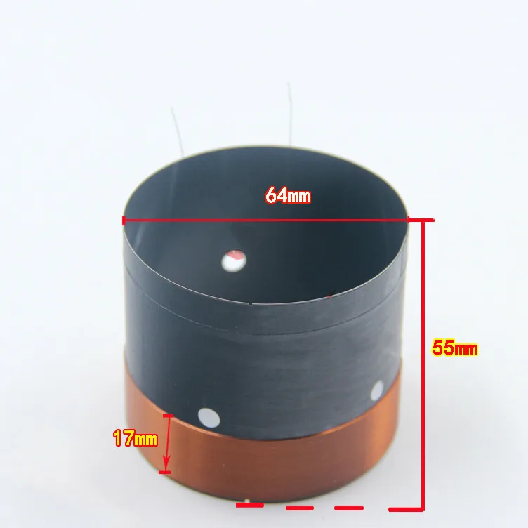 GHXAMP 64 мм Бас Звуковая катушка 6Ohm НЧ-динамик черный алюминий Высокая мощность для 15 дюймовый динамик вуфера запасные части круглый провод 2 шт