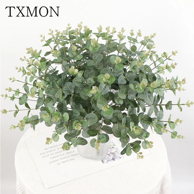 декор для дома искусственные цветы Зеленые листья большой Эвкалиптовый лист