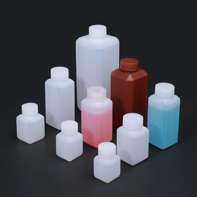 10Pcs HDPE Lotion Bottles Portable Square Travel Bottle Empty Shampoo Bottle Mini Refillable Cosmetic Container