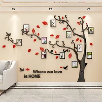 diy wall stickers mirror acrylic tree photo frame for wall decal bedroom poster living room home sofa tv background decor