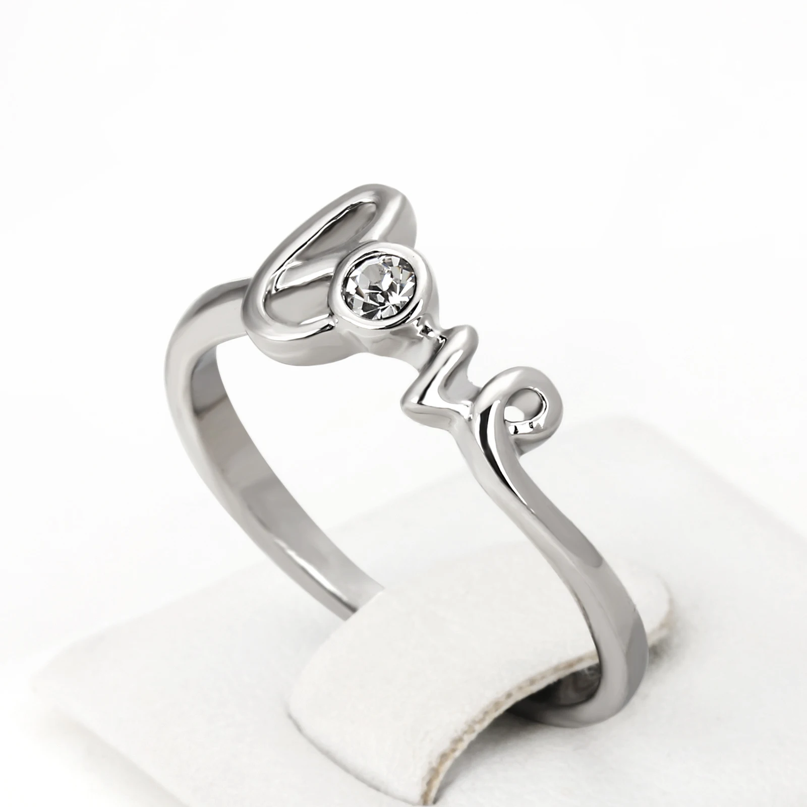 Классические обручальные кольца с кубическим цирконием для любви серебряный