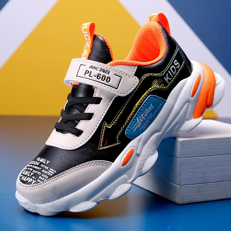 Детская кожаная спортивная обувь уличная Водонепроницаемая Нескользящая