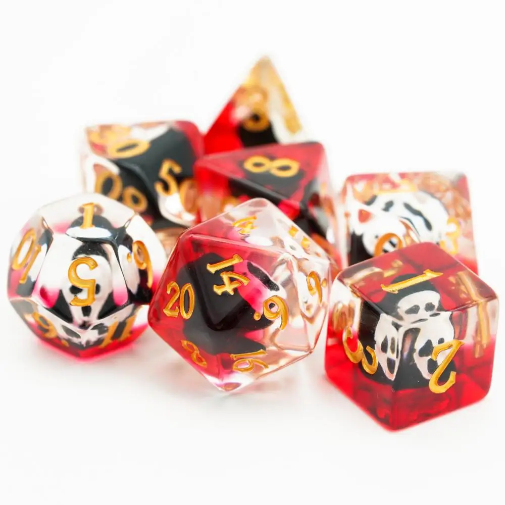 7 шт./компл. призрак игральные кости DND D & D4 D6 D8 D10 % D12 D20 многогранные игры набор