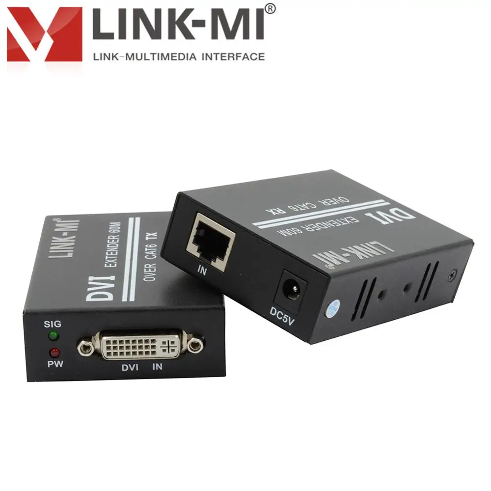 Фото LINK-MI DVI на глубину до 60 м удлинитель передатчик и приемник over single UTP LAN CAT6 хомут для кабеля HDMI сигнал 1080P DVI-CAT №2