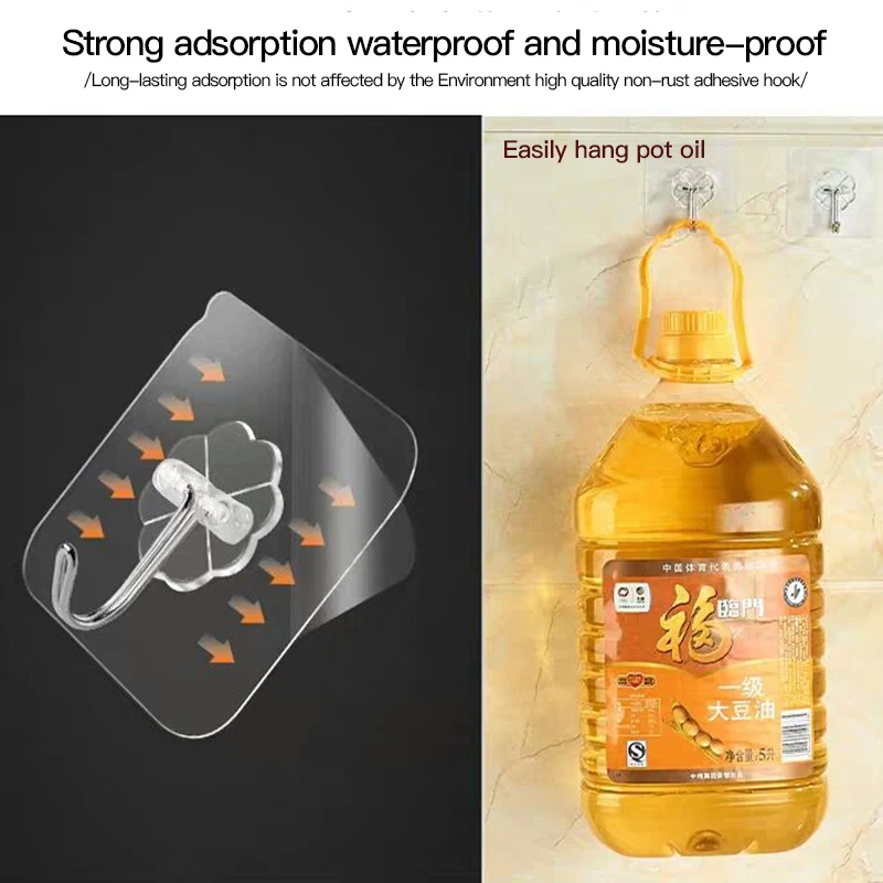 

40pcs Cartoon Drop Hooks Strong Sticky for Kitchen Bathroom Door Back Wall loss-free Punch-free Hook Stick Multi-Purpose Hooks