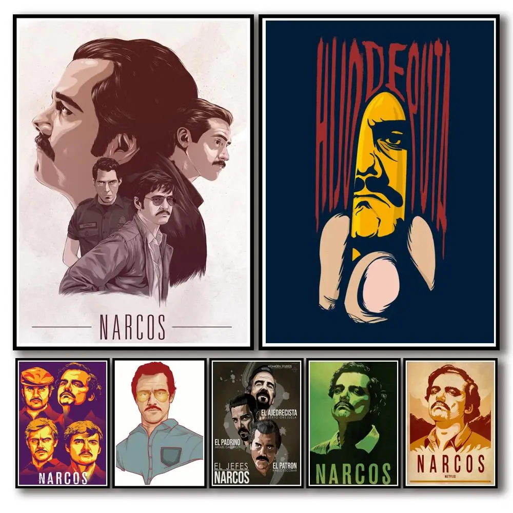 

27 дизайнов ТВ-шоу Narcos, плакат из белой бумаги, художественные наклейки на стену для кофейни, бара A3