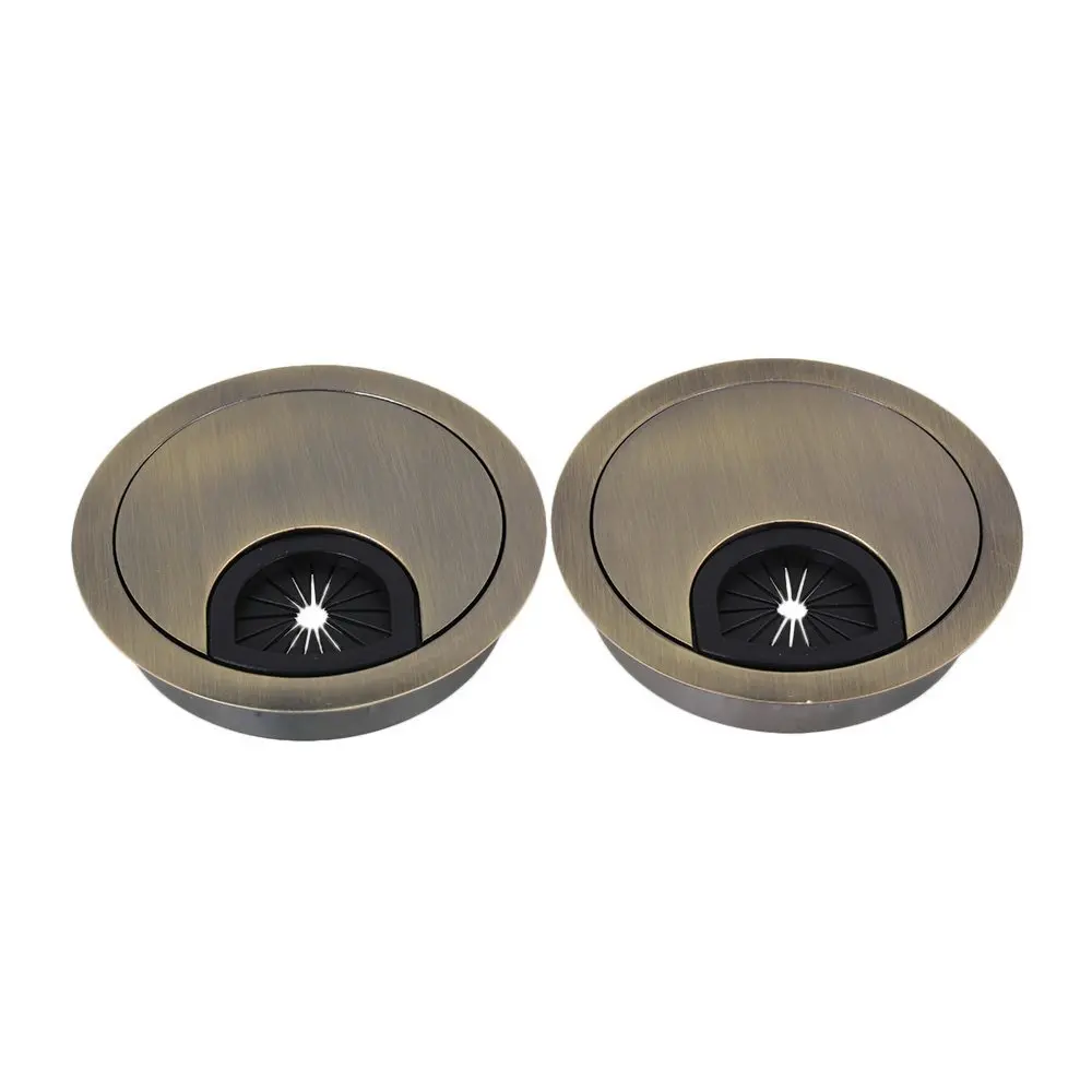 2 шт. 60 мм бронзы из цинкового сплава компьютерный стол прокладка кабеля