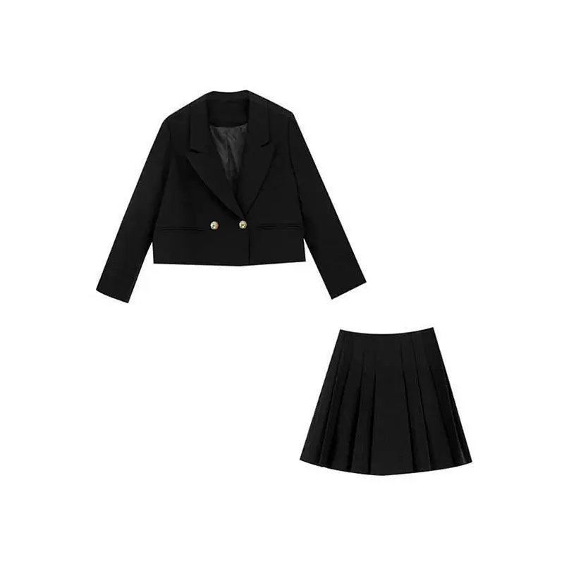 

2021 spring new style western fashion suit pleated skirt small fragrance two-piece suit