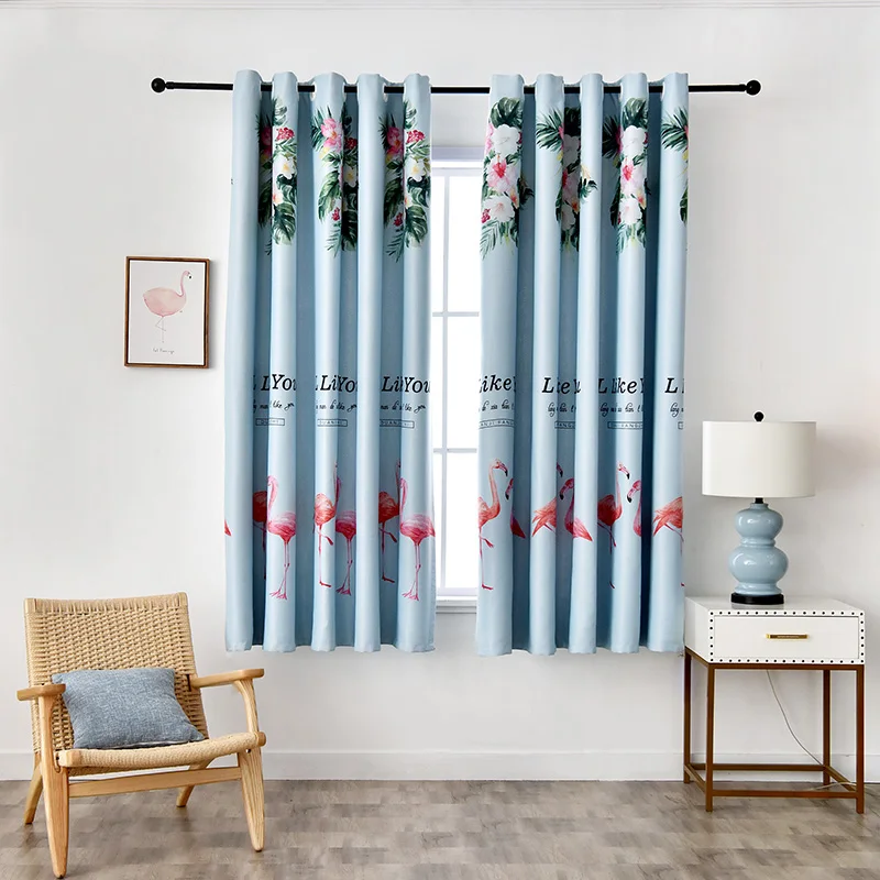 Мультяшные оконные шторы для девочек гостиной синие детей мальчиков спальни