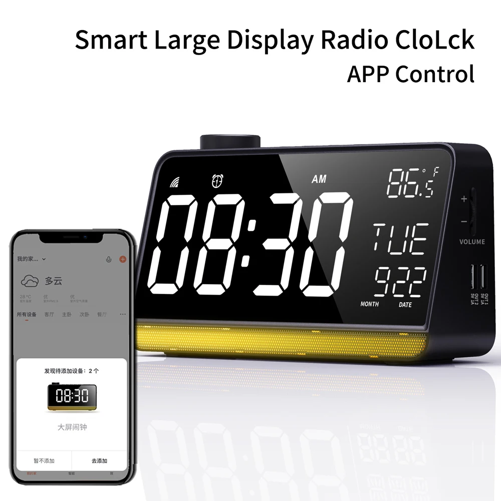 led digital alarm clock electronic digital alarm screen desktop wifi smart clock for home office snooze calendar desk clocks free global shipping
