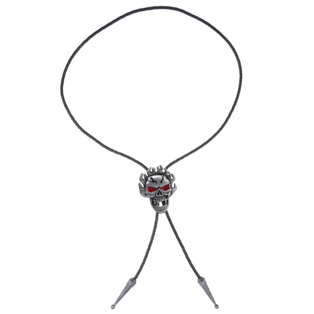 Пламя призрак головы Боло галстук-бабочка в западном стиле модные аксессуары