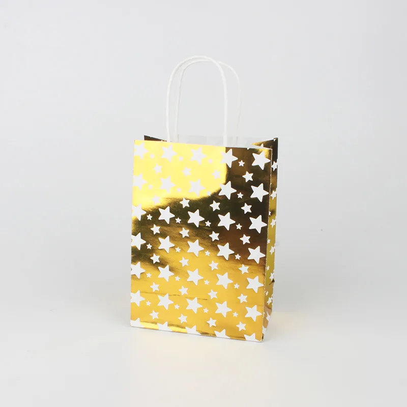 

12pcs Kraft Paper Bags Christmas Gift Bags with Handle Cookie Packaging Bags Wedding Party Favor Boxes 15x8x21cm