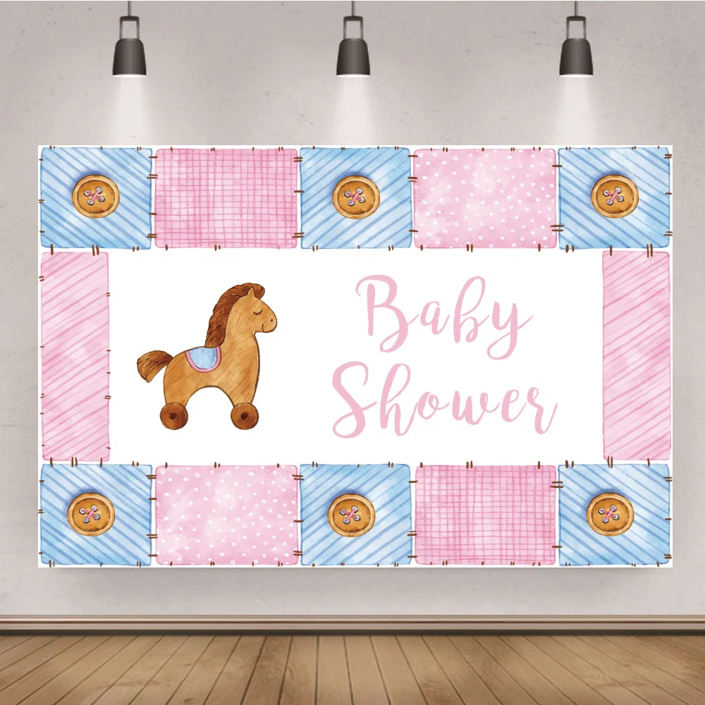 

Cute Little Pony Baby Shower Bunting Backdrop Kids Birthday Party Portrait Photography Shooting Decor Backgrounds Poster