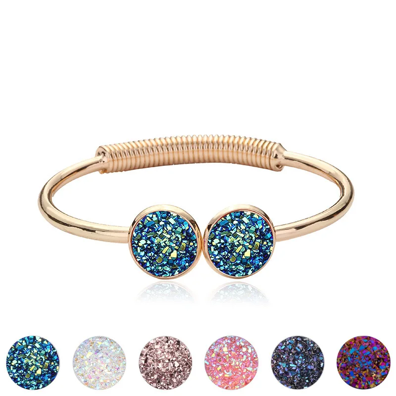 Женский овальный Браслет-манжета Овальный Круглый Открытый браслет с