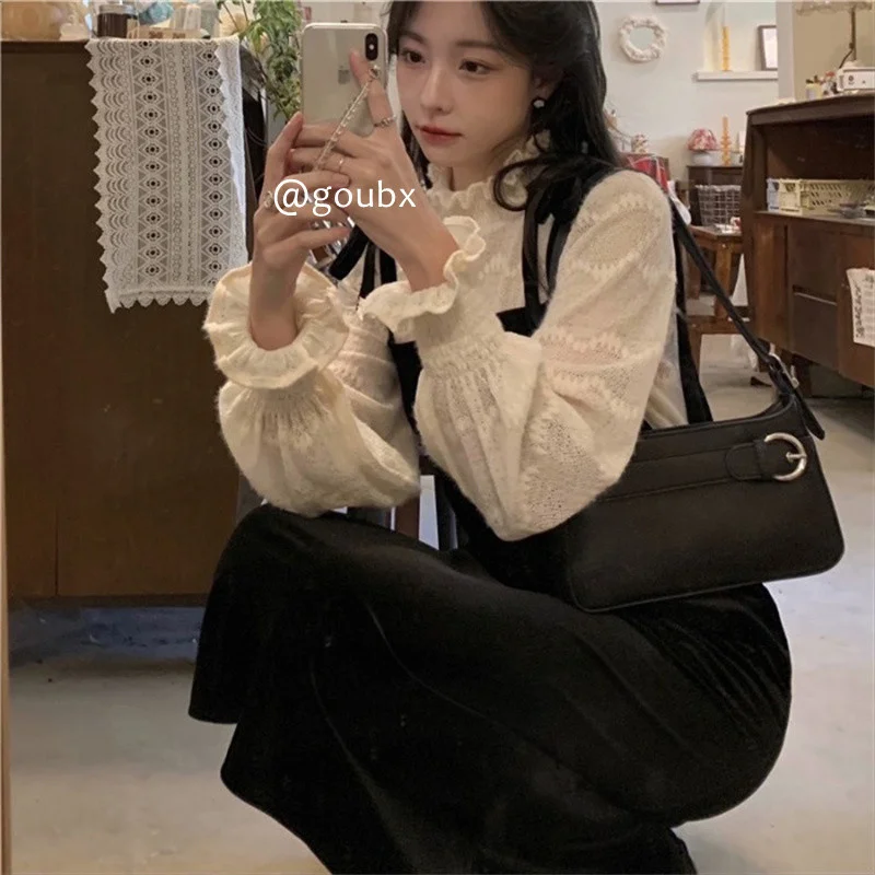 

Осень 2021 Новинка в гонконгском ретро стиле изящное женское нижнее платье-рубашка в стиле High Sense Модный комплект из двух предметов