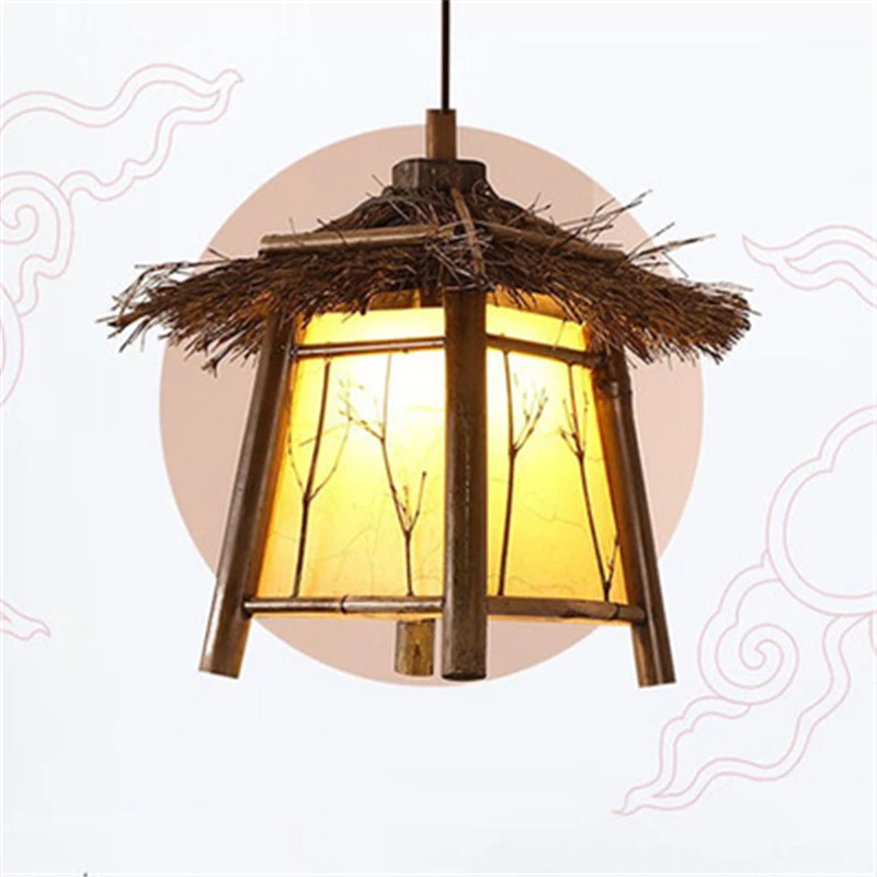 

Southeast Asia Bamboo House Light Chinese Style Bamboo House Antique Lamp Corridor Garden Lamp Free Shipping
