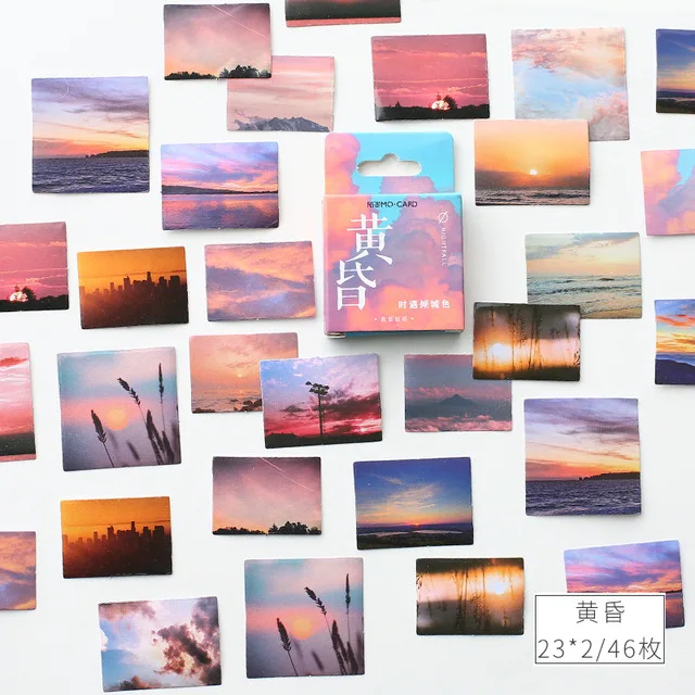 

46 pcs/pack Beautiful Dusk Journal Decorative Stickers Adhesive Stickers DIY Decoration Diary Stationery Stickers