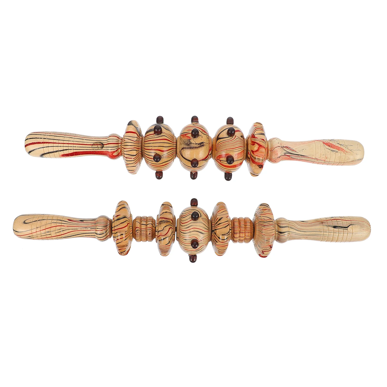 

2pcs Wooden Handheld Sticks Muscle Rollers Abdominal Massagers