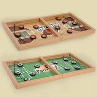interactive fast sling puck game wooden hockey board game for family desktop battle fast sling puck table game for adults and ki