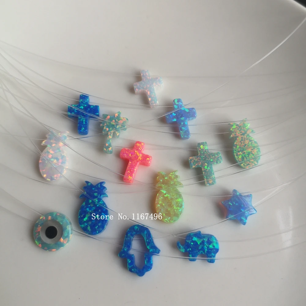 Акция! Прозрачная нейлоновая цепь Hamsa &amp Ананасовый опал ожерелье прозрачный