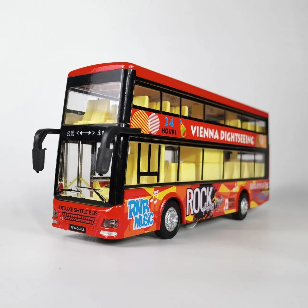 

[Box] Simulation Double-Decker Bus Children's Alloy Travel Bus Sound And Light Recovery Toy Car Model Do Manual Work Is Delicate