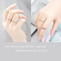 2mm 3pcsset stainless steel rings for women dome stacking bands jewelry