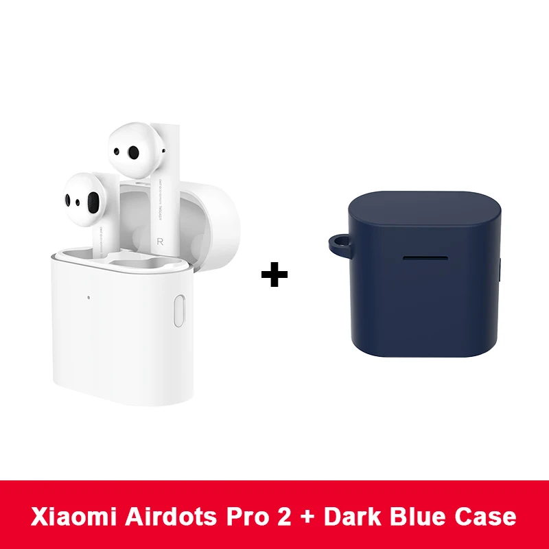 Add DarkBlue Case Новые беспроводные bluetooth-наушники Xiaomi Air 2 TWS, беспроводные наушники Xiaomi Airdots Pro 2, беспроводные наушники LHDC с двойным микрофоном, автоматическая пауза, управление нажатием - Цвет: Add DarkBlue Case