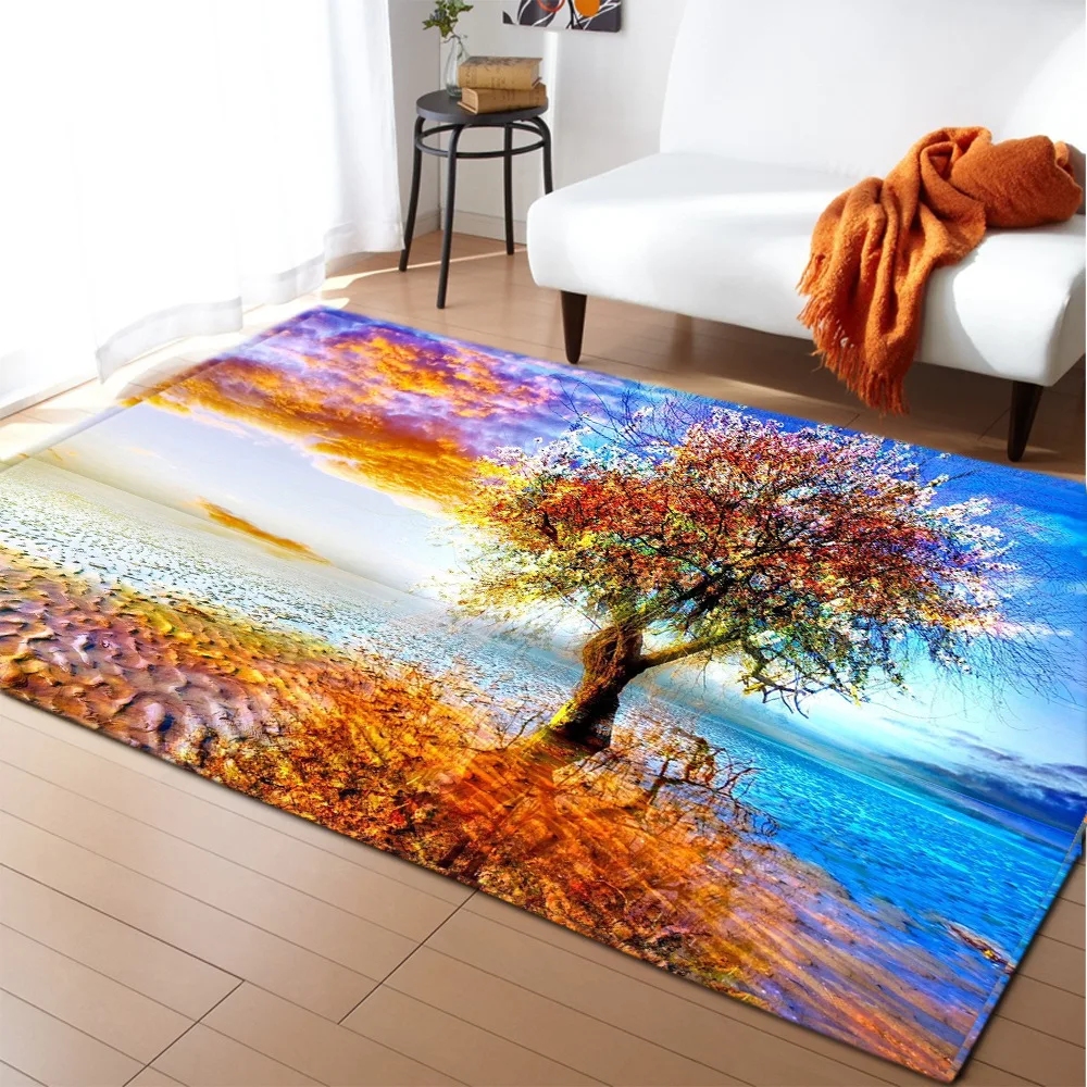 

Nordic Style Parlor Living Room Carpet Kitchen Mat Flannel Anti-slip Sofa Area Rug 3D Scenery Home Decor Kids Play Bedroom Rug