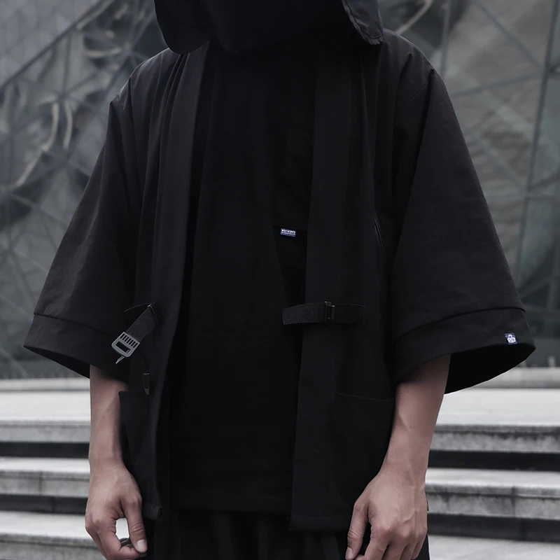 Кимоно-куртка с двумя карманами теквир одежда techwear noragi whrs ninjawear darkwear в японском