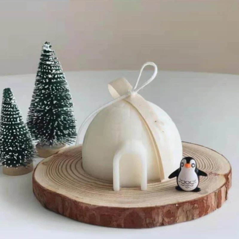 

Antarctic Ice House Snow House Semicircle Geometry Aromatherapy Gypsum Candle Chocolate Baking Car Decoration Silicone Mold