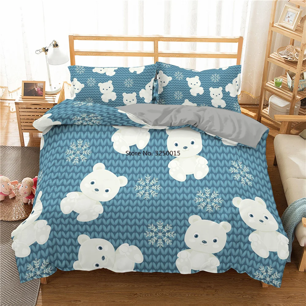 

2-3 Pcs Cartoon 3D Bedding Set Cute Forest Queen King Size Bedding Set Boys Girls Duvet Cover Pillow Cases Home Textile Bed Set