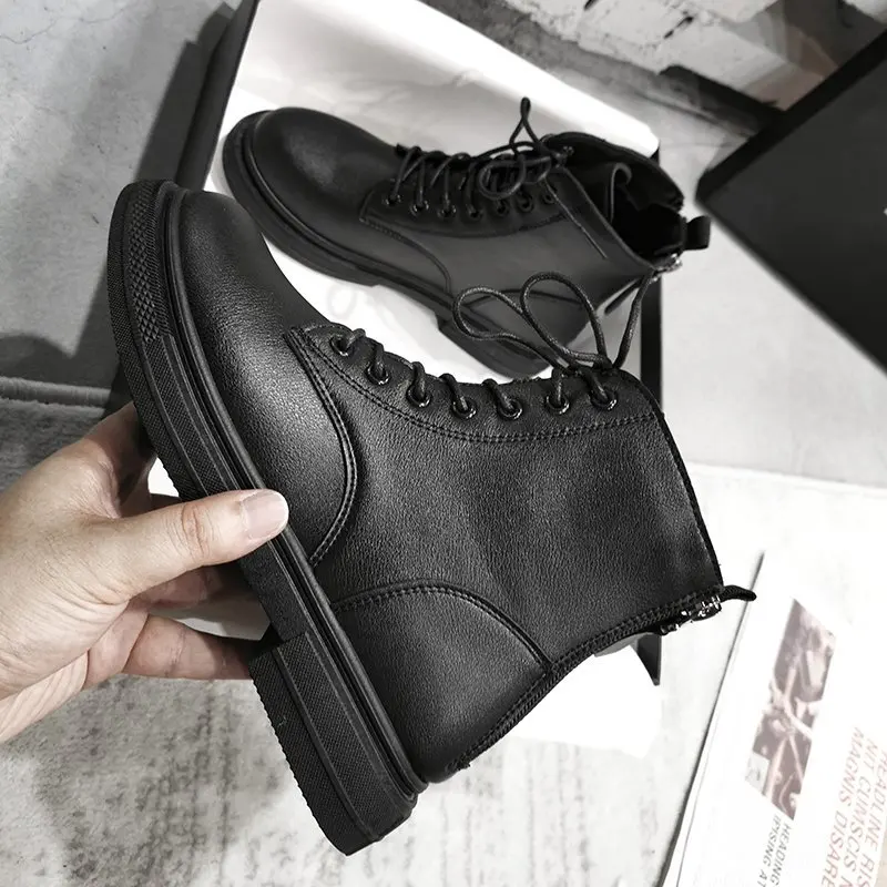 Женские ботинки модные женские осенне зимние на плоской подошве повседневные