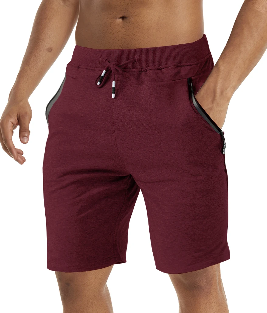 

Summer zipper pocket sports shorts breathable men's casual running shorts stretch waist gym fitness jogging shorts