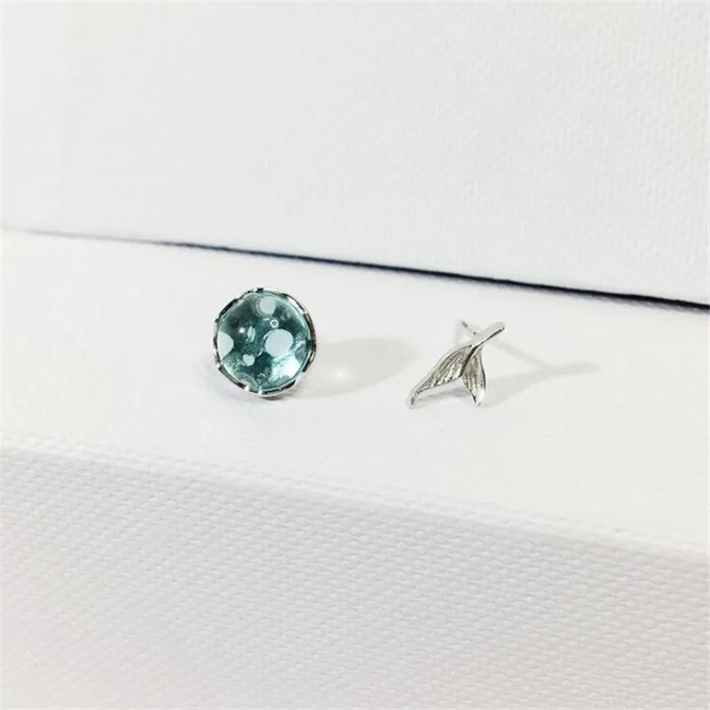 

Korean Fashion Jewelry Silver Color Stud Earrings Creative Mermaid Tail Blue Crystal Earrings for Women 2021 Gifts SE065