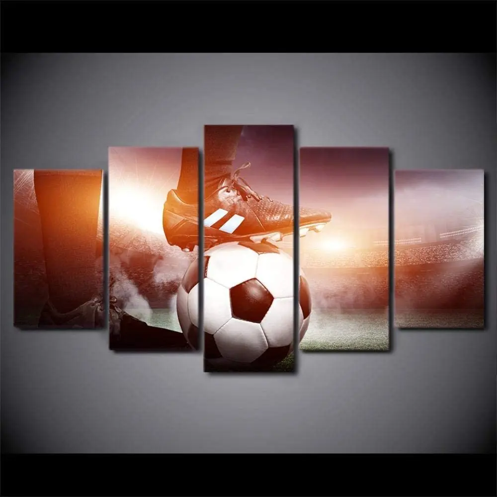 Cavans картина 5 шт. Футбол пейзаж картины плакат Wall Art Hd с современный модульный