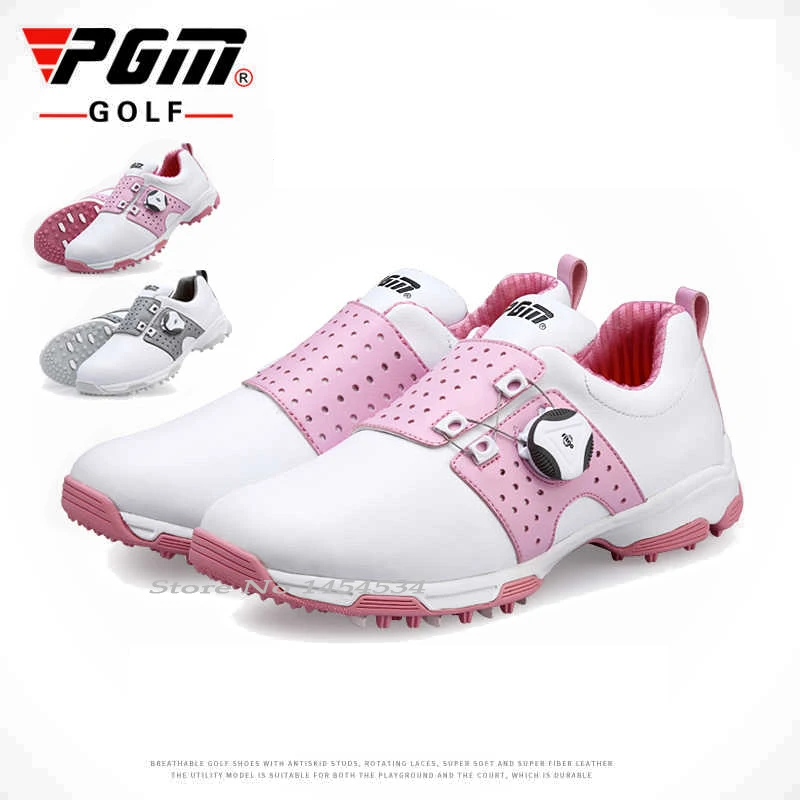PGM Brands Non-Slip Run Sneakers Women Microfiber Ball Shoes Waterproof Lady Sportswear Shoelaces Anti-slip Studs Rotating Laces